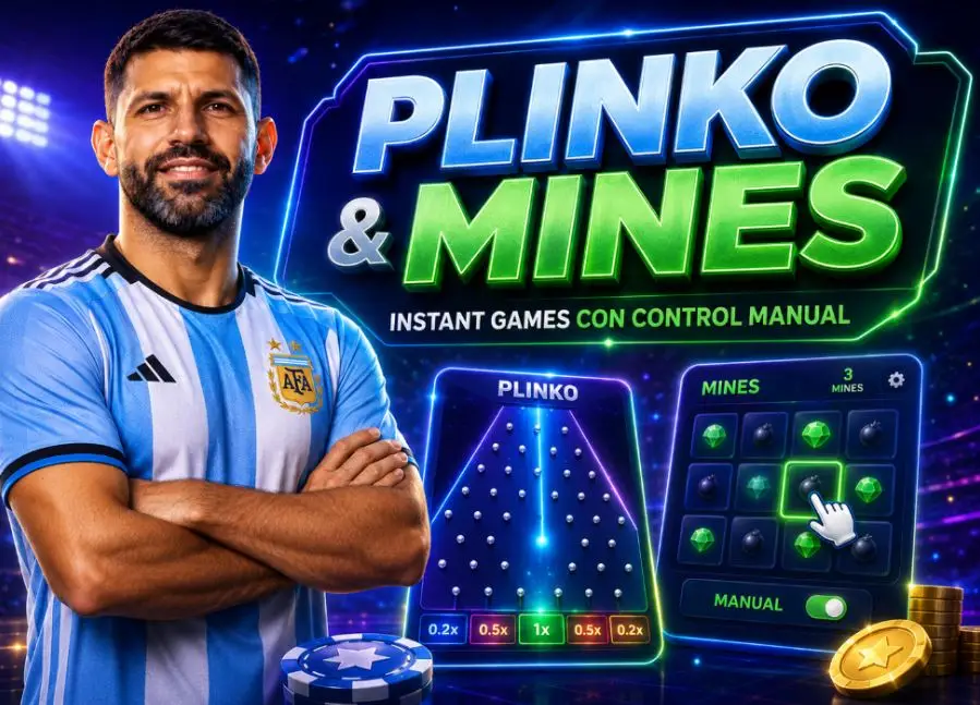 Plinko y Mines: instant games con control manual