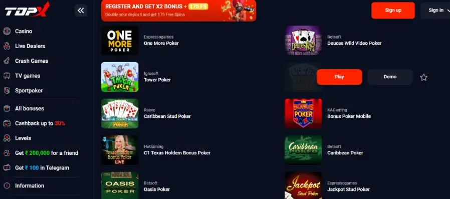 TopX casino: alternativa offshore con foco promocional
